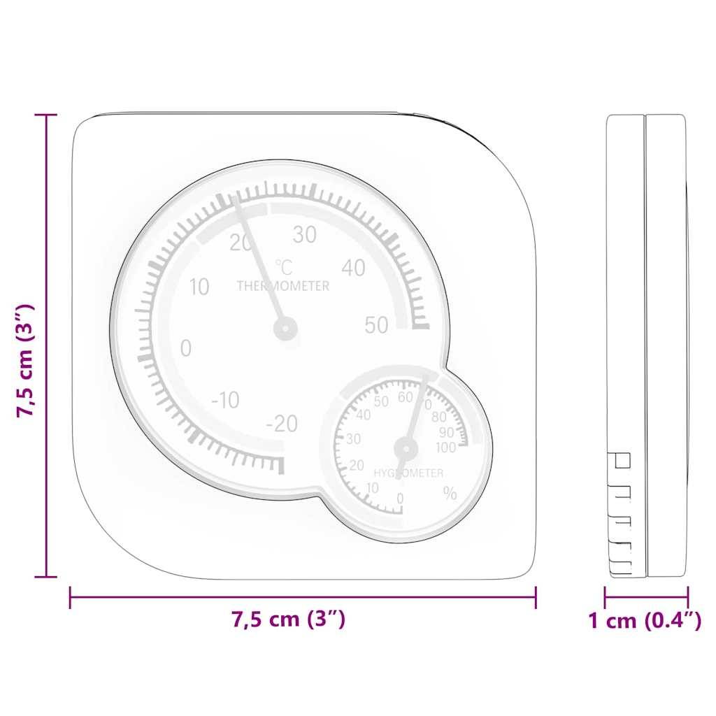 Vidaxl - Hygromètre thermo Blanc 7,5 x 7,5 x 1,2 cm ABS vidaXL 876742 - Image 3