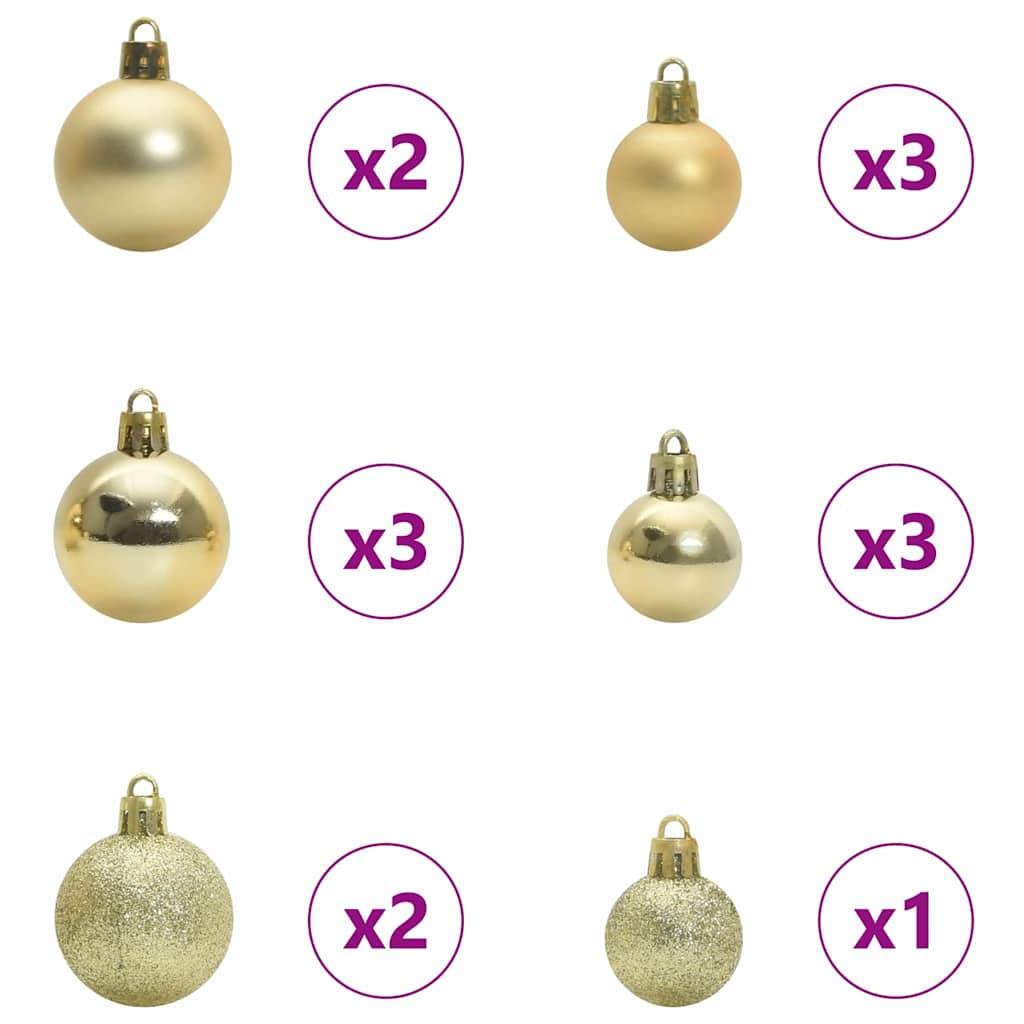 ComfortXL - Petit Sapin de Noël Artificiel 120 cm Décoré, 150 LED Blanc Chaud et 61 Boules – ComfortXL Outdoor Living - Image 4