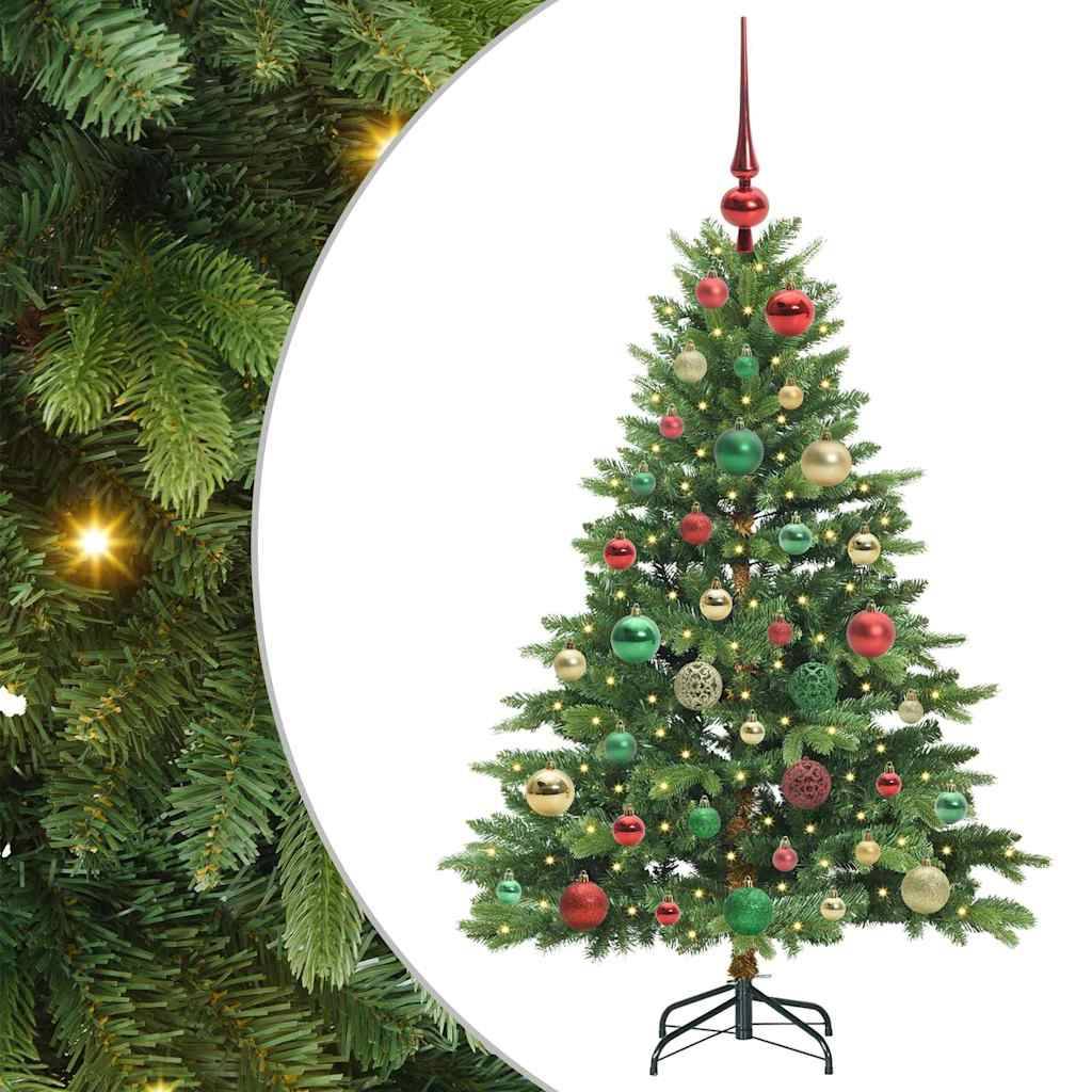 ComfortXL - Petit Sapin de Noël Artificiel 120 cm Décoré, 150 LED Blanc Chaud et 61 Boules – ComfortXL Outdoor Living - Image 2
