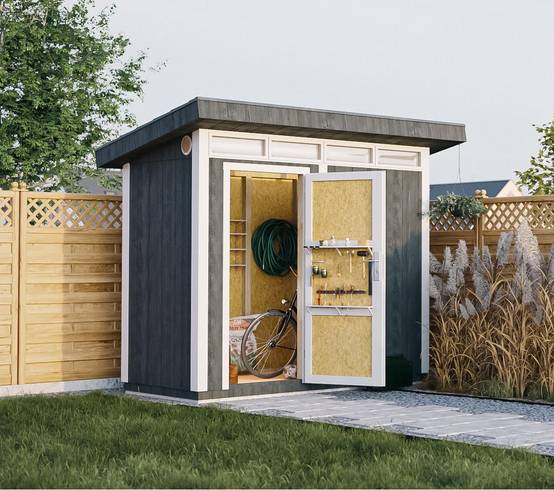 Timbela - Abri de Jardin Qualité Premium 3m² / L161xL294cm - Kit tout compris avec sol, tuiles bitumineuses, set de peinture - Timbela M901 - Image 4