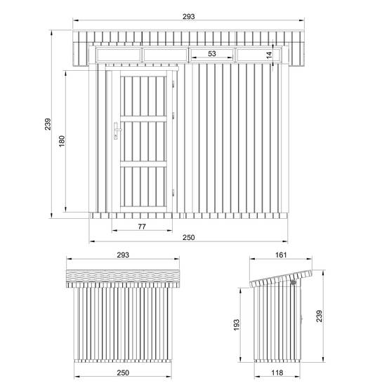 Timbela - Abri de Jardin Qualité Premium 3m² / L161xL294cm - Kit tout compris avec sol, tuiles bitumineuses, set de peinture - Timbela M901 - Image 6
