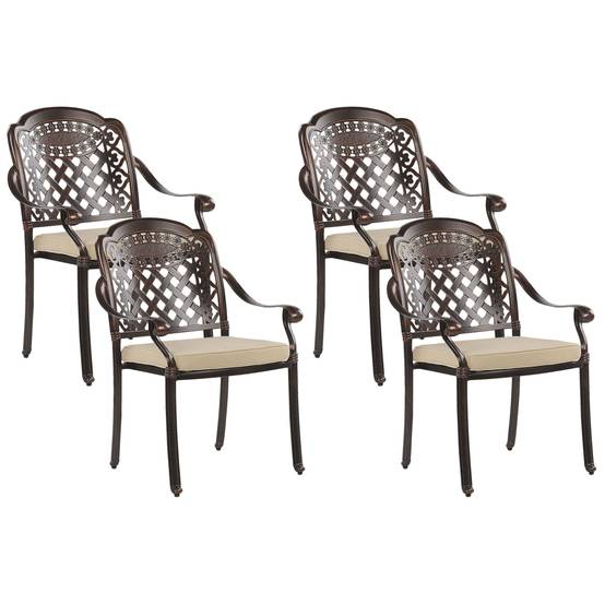 Chaise de jardin Aluminium Marron foncé MANFRIA - Beliani - Image 1