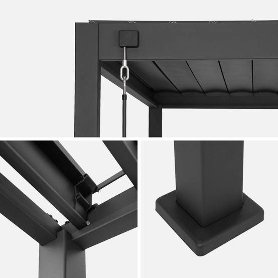sweeek - Pergola bioclimatique aluminium anthracite Triomphe 3x3 m lames orientables | sweeek - Image 7