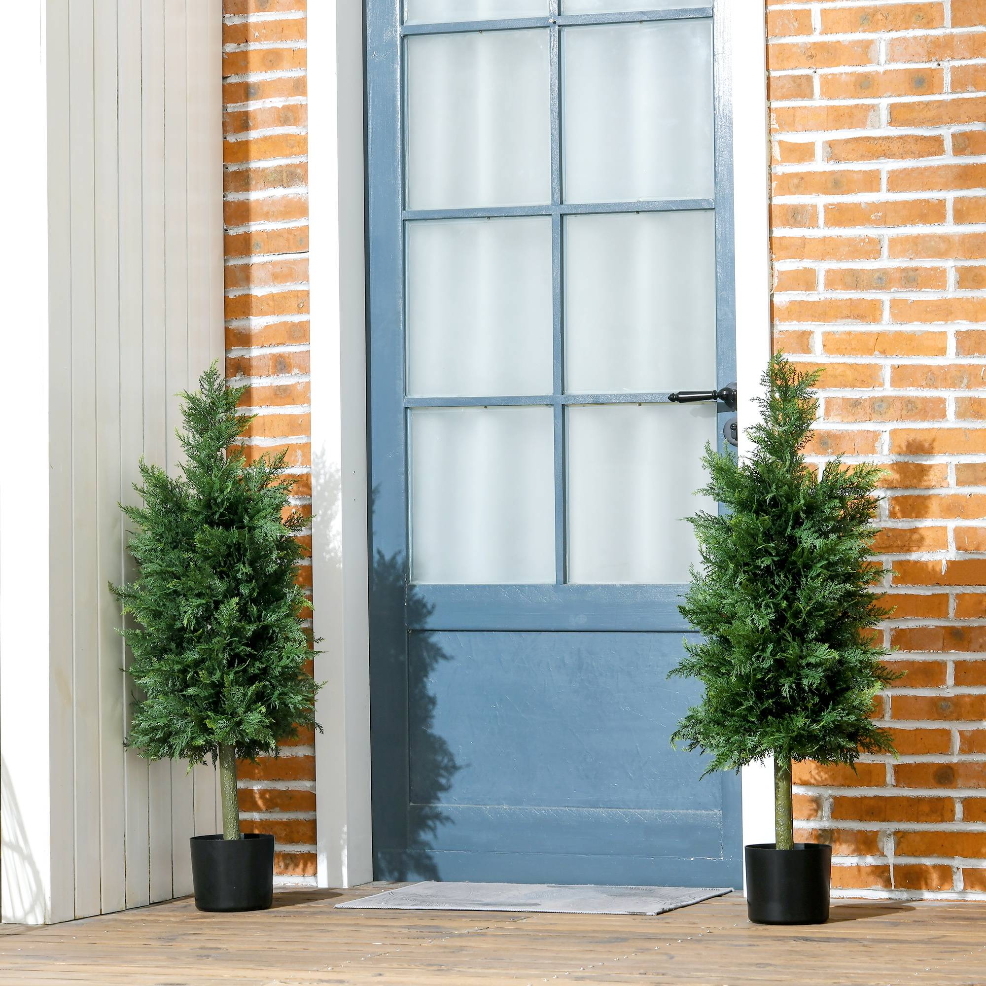 Lot de 2 plantes artificielles Cèdre avec pot, hauteur 90 cm, Conifère, 38L x 12,5l x 90H cm - Image 10