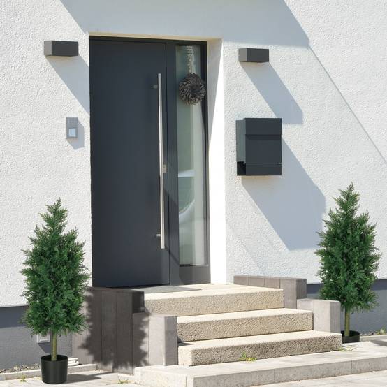 Lot de 2 plantes artificielles Cèdre avec pot, hauteur 90 cm, Conifère, 38L x 12,5l x 90H cm - Image 3