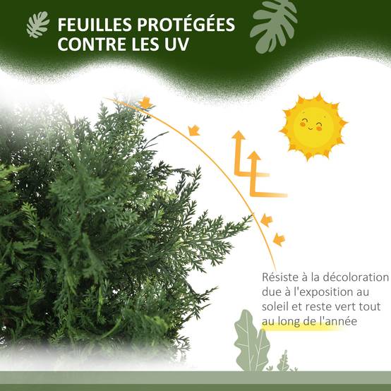 Lot de 2 plantes artificielles Cèdre avec pot, hauteur 90 cm, Conifère, 38L x 12,5l x 90H cm - Image 7