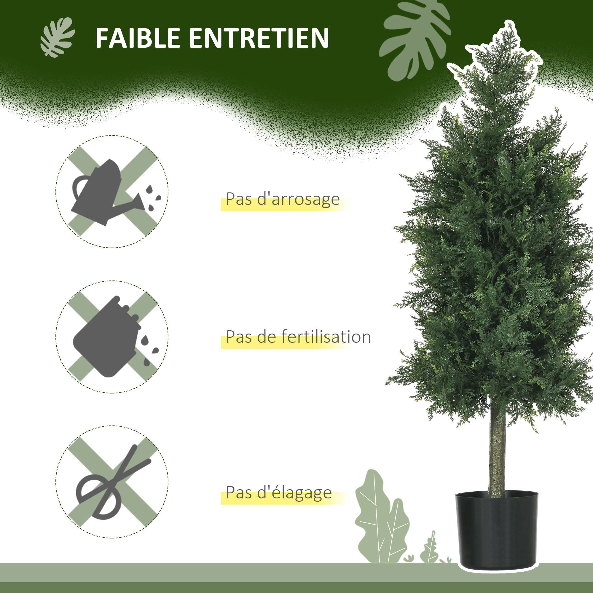 Lot de 2 plantes artificielles Cèdre avec pot, hauteur 90 cm, Conifère, 38L x 12,5l x 90H cm - Image 9