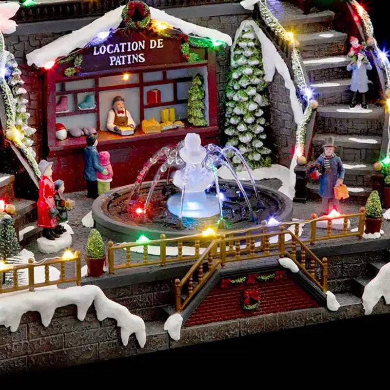 Fééric Lights & Christmas - Village de Noël fontaine et patinoire animé 55 LED + transfo FEERIC LIGHTS & CHRISTMAS - Image 2