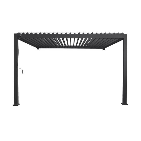 sweeek - Pergola bioclimatique aluminium anthracite adossée lames orientables 4x3m Triomphe | sweeek - Image 3