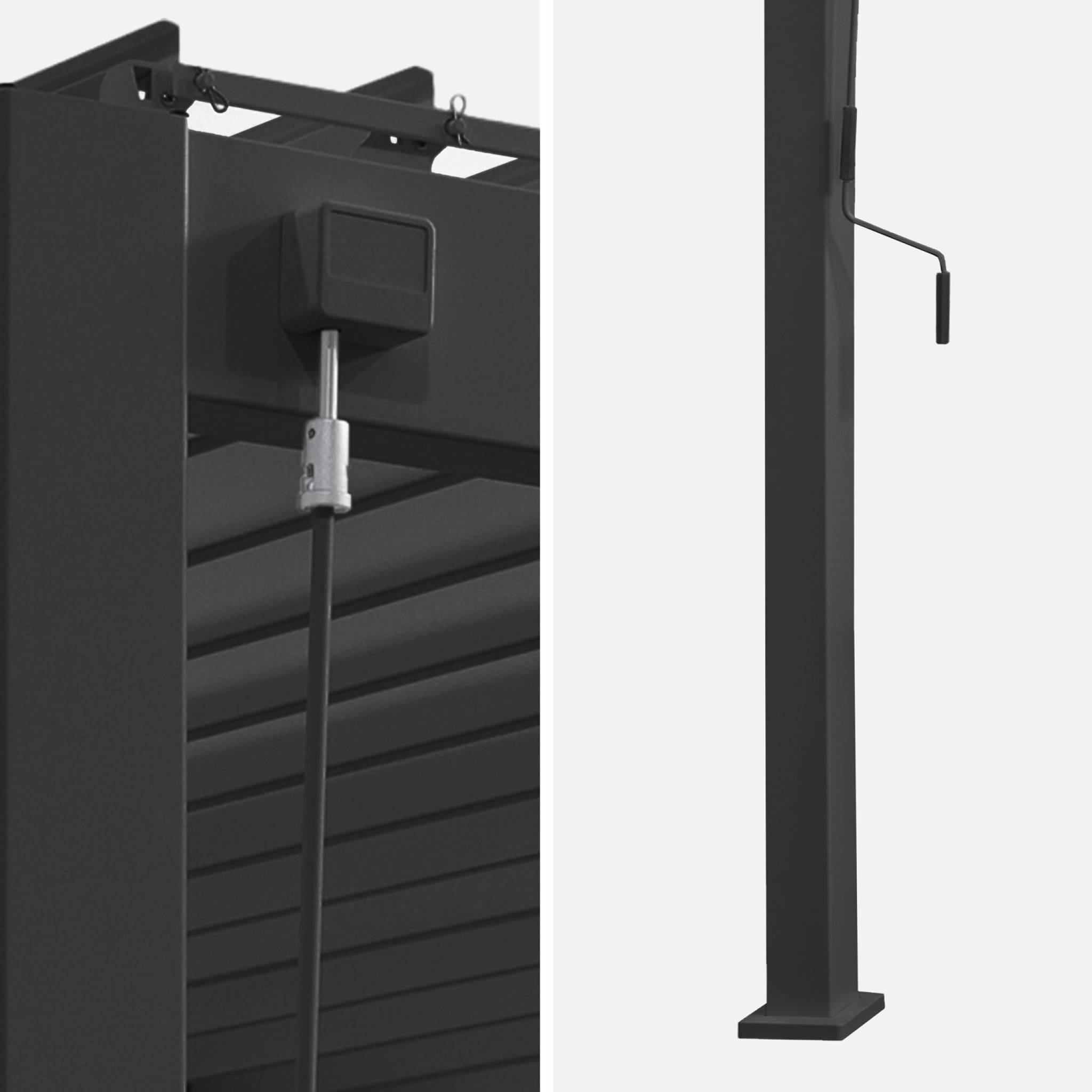 sweeek - Pergola bioclimatique aluminium anthracite adossée lames orientables 4x3m Triomphe  | sweeek - Image 5