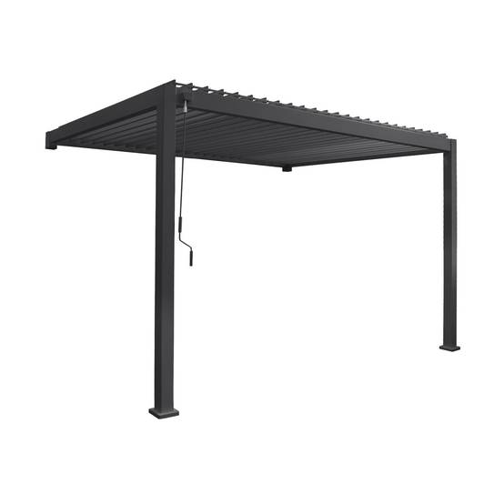 sweeek - Pergola bioclimatique aluminium anthracite adossée lames orientables 4x3m Triomphe | sweeek - Image 2