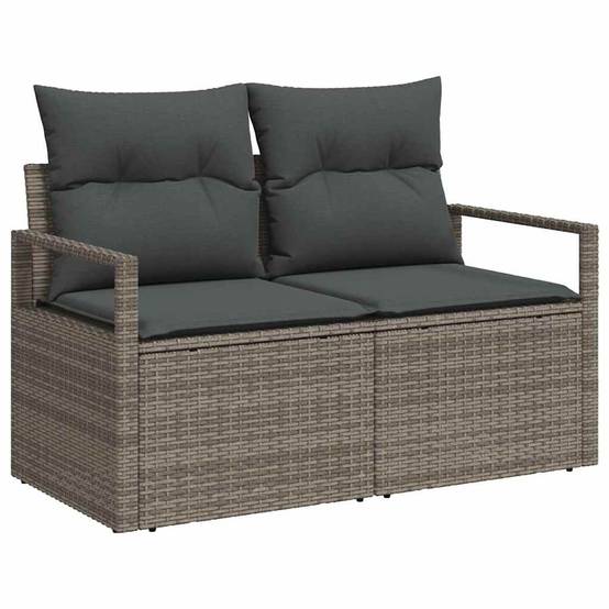 Ensemble de Canapés avec coussin 4 pcs | Canapé D'extérieur | Sofa De Jardin Gris polyrotin Maison Chic - Image 4