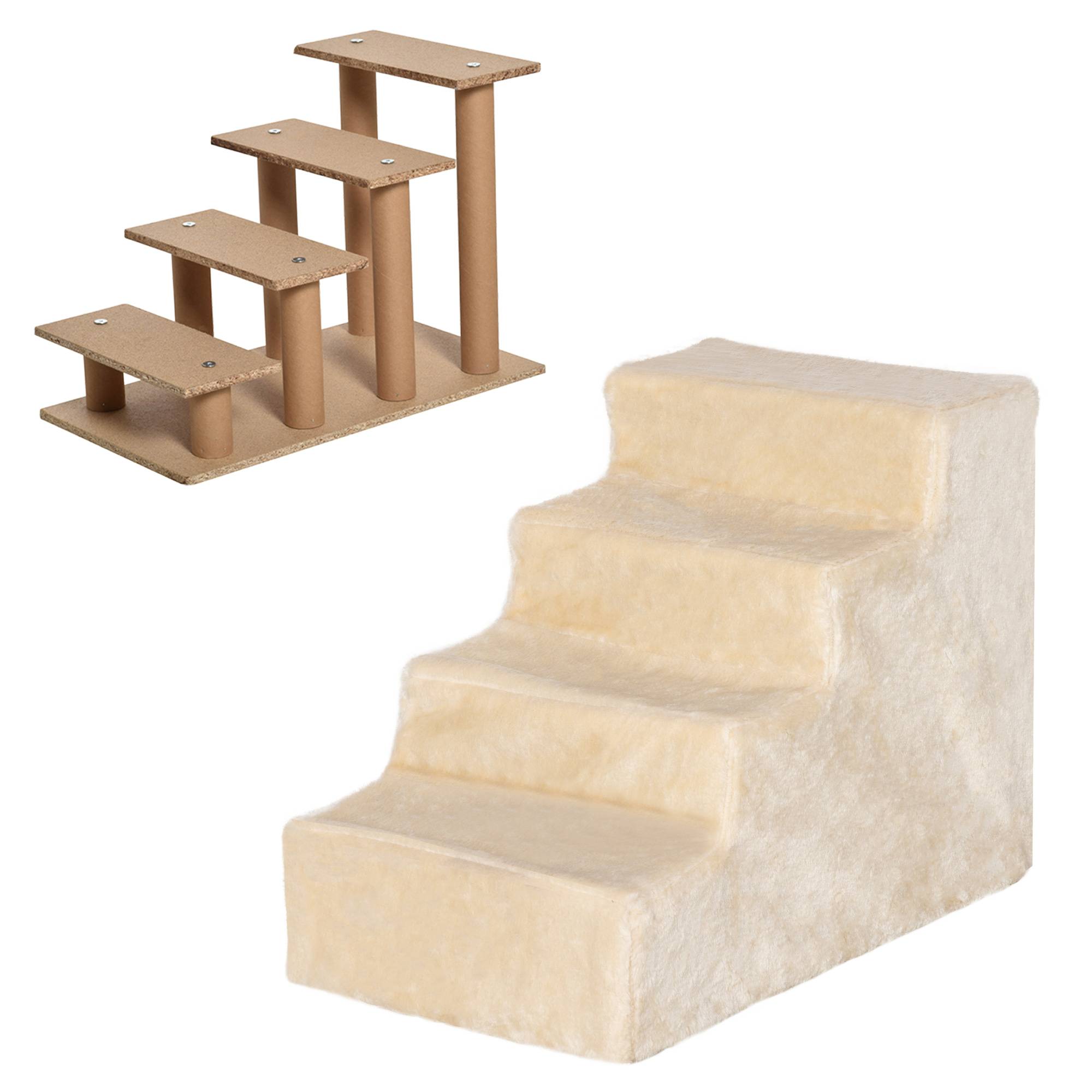 Escalier chien 4 marches, 35 cm, escalier chat lit/canapé, chiens/chats jusqu'à 5 kg, beige - Image 10
