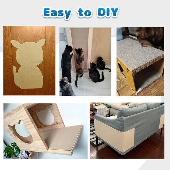 Tapis griffoir autocollant pour chat - 40x100 cm (Kaki) - Protection meubles & murs - Découpable & ultra-adhésif - Living123 - Image 3