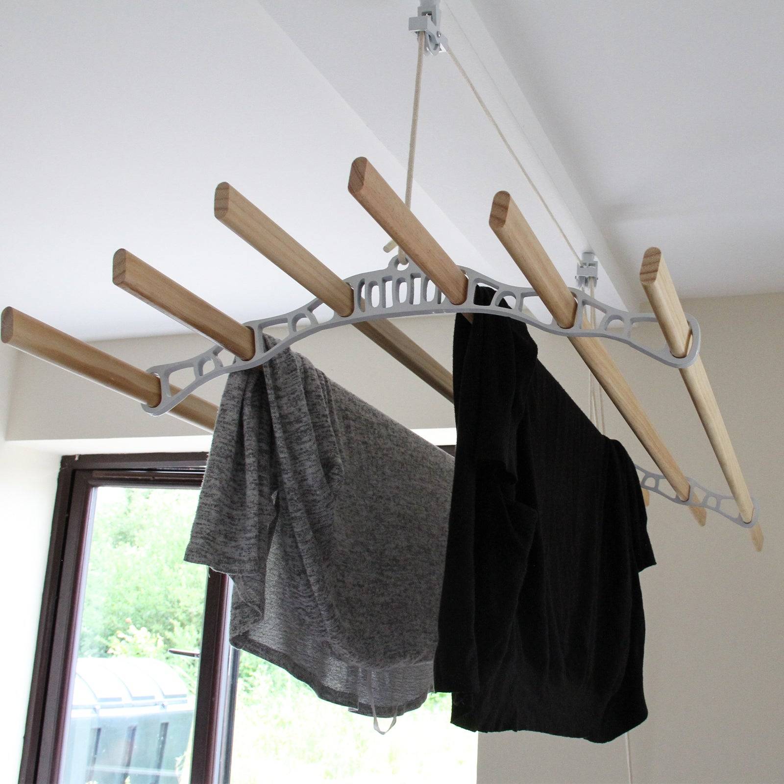 Monstershop - Etendoir à Linge Suspendu - Blanc- 2.4m - Image 2