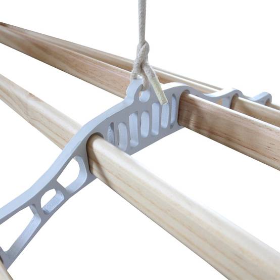 Monstershop - Etendoir à Linge Suspendu - Blanc- 2.4m - Image 3