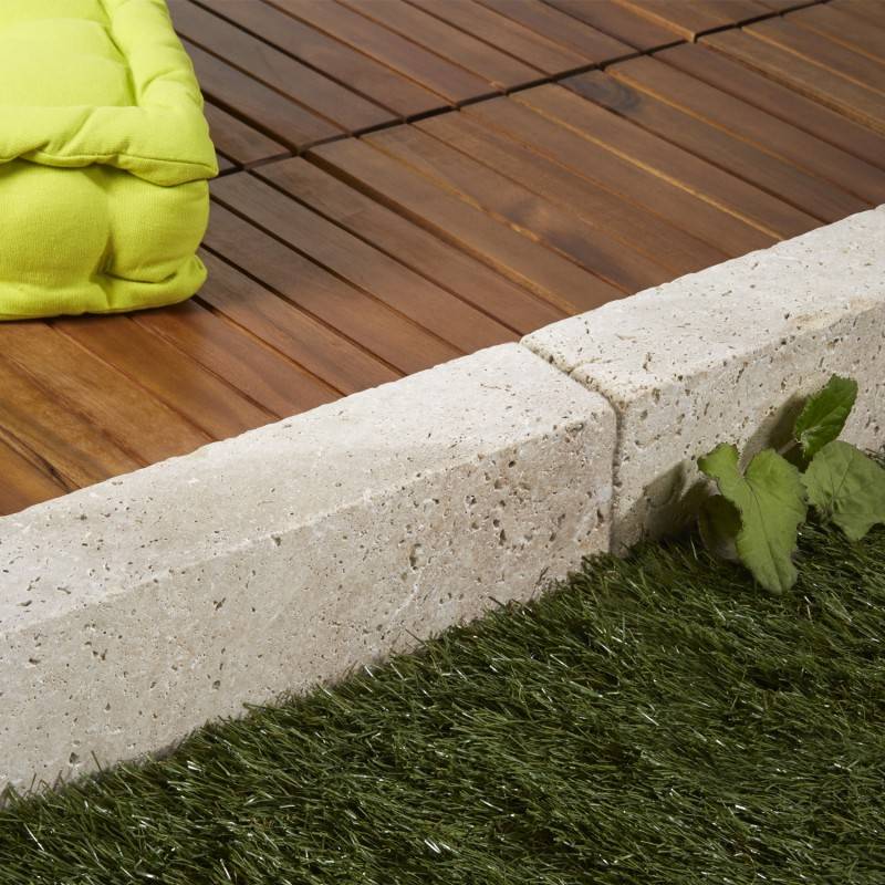 Jardinex - Bordure de jardin travertin 30 x 10 x 10 cm - Beige  (Lot de 1) - Jardinex - Image 2