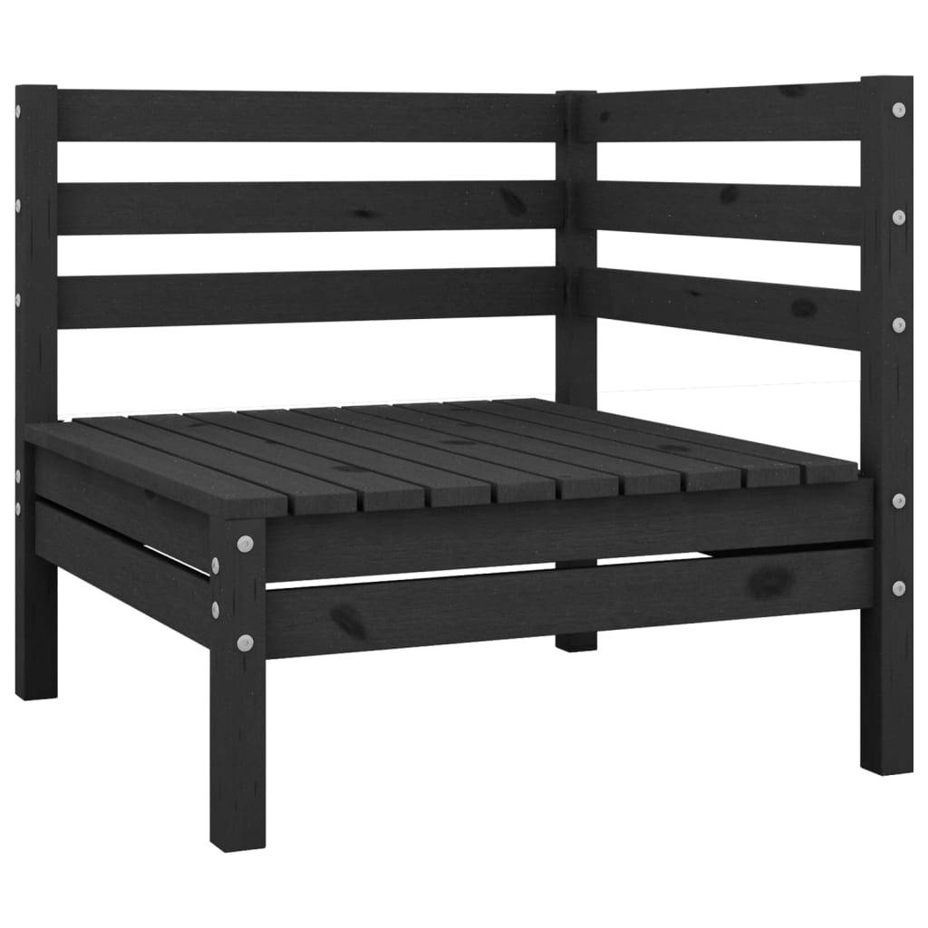 Helloshop26 - Salon de jardin meuble d'extérieur ensemble de mobilier 11 pièces bois de pin massif noir - Image 2