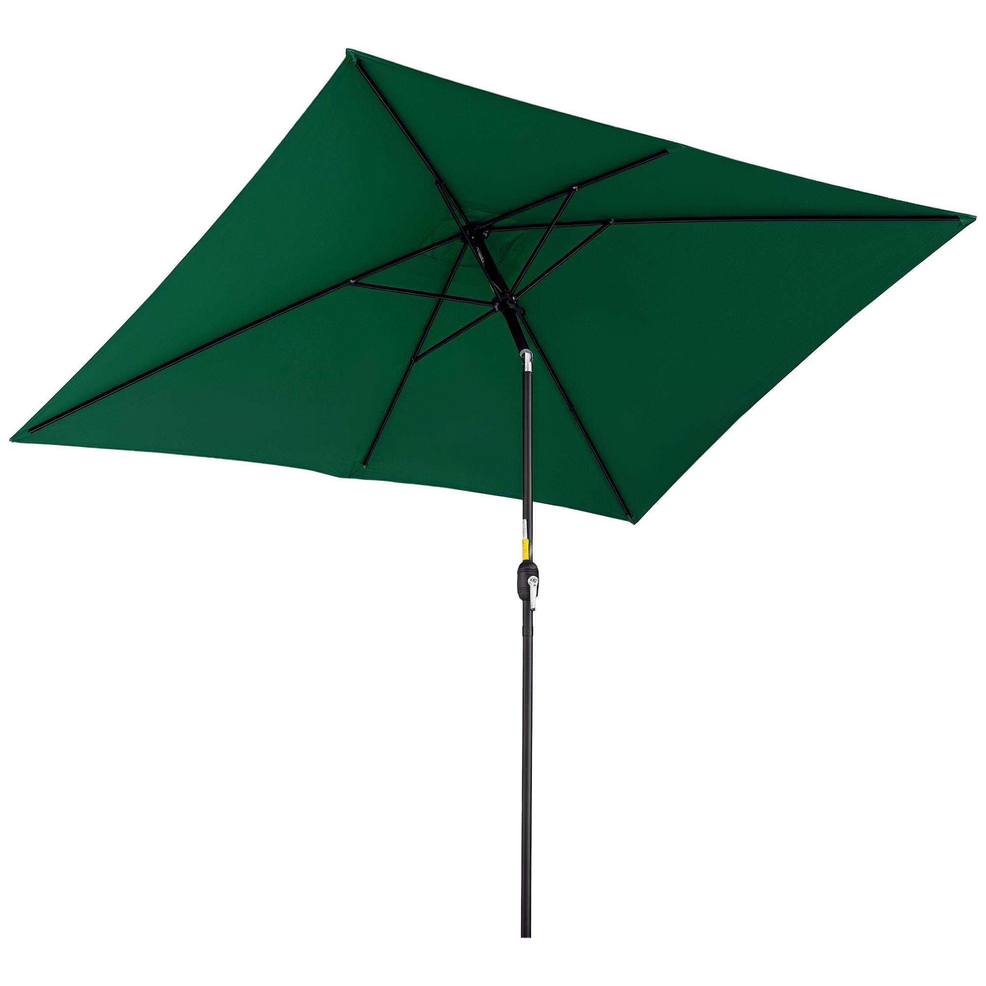 Parasol Rectangulaire Aluminium Jardin Terrasse Inclinable 295x195 cm Vert - ComfortXL Outdoor Living - Image 1