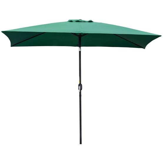 Parasol Rectangulaire Aluminium Jardin Terrasse Inclinable 295x195 cm Vert - ComfortXL Outdoor Living - Image 2