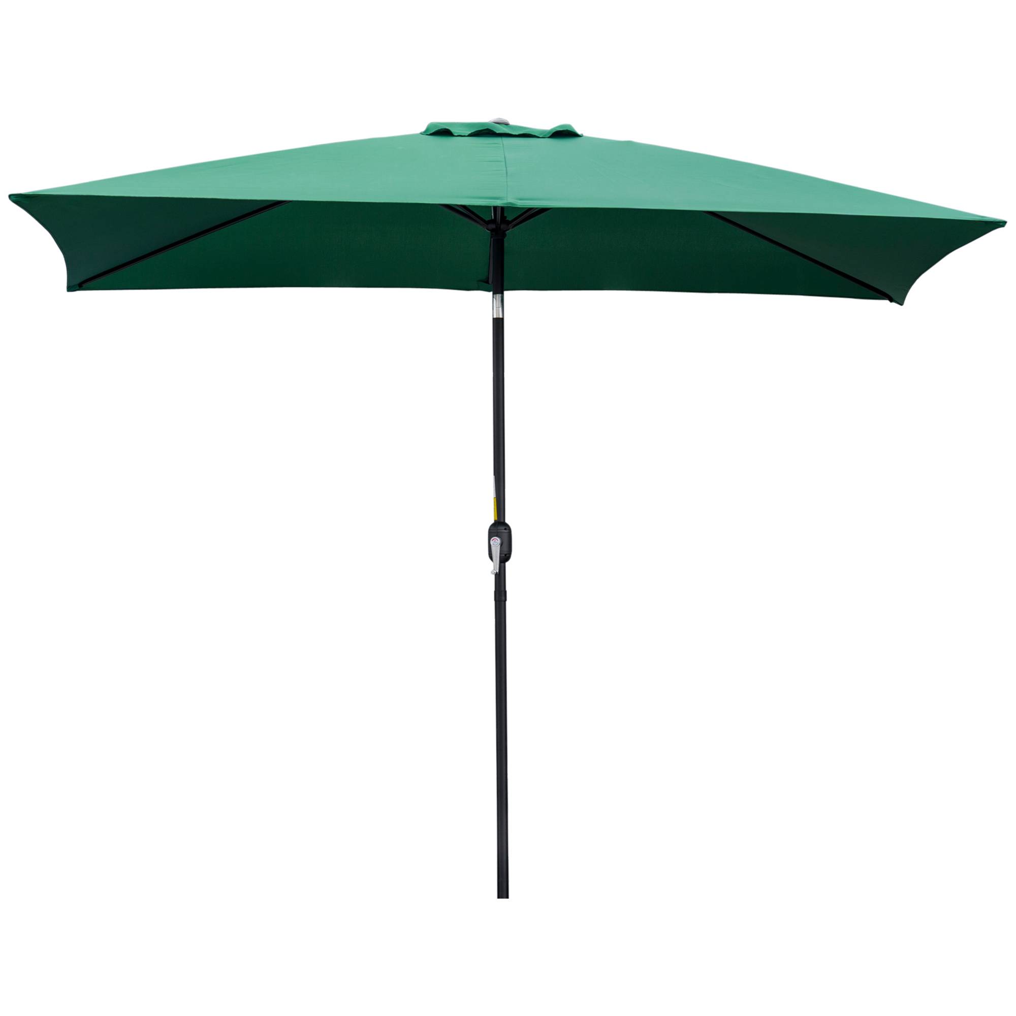 Parasol Rectangulaire Aluminium Jardin Terrasse Inclinable 295x195 cm Vert - ComfortXL Outdoor Living - Image 2