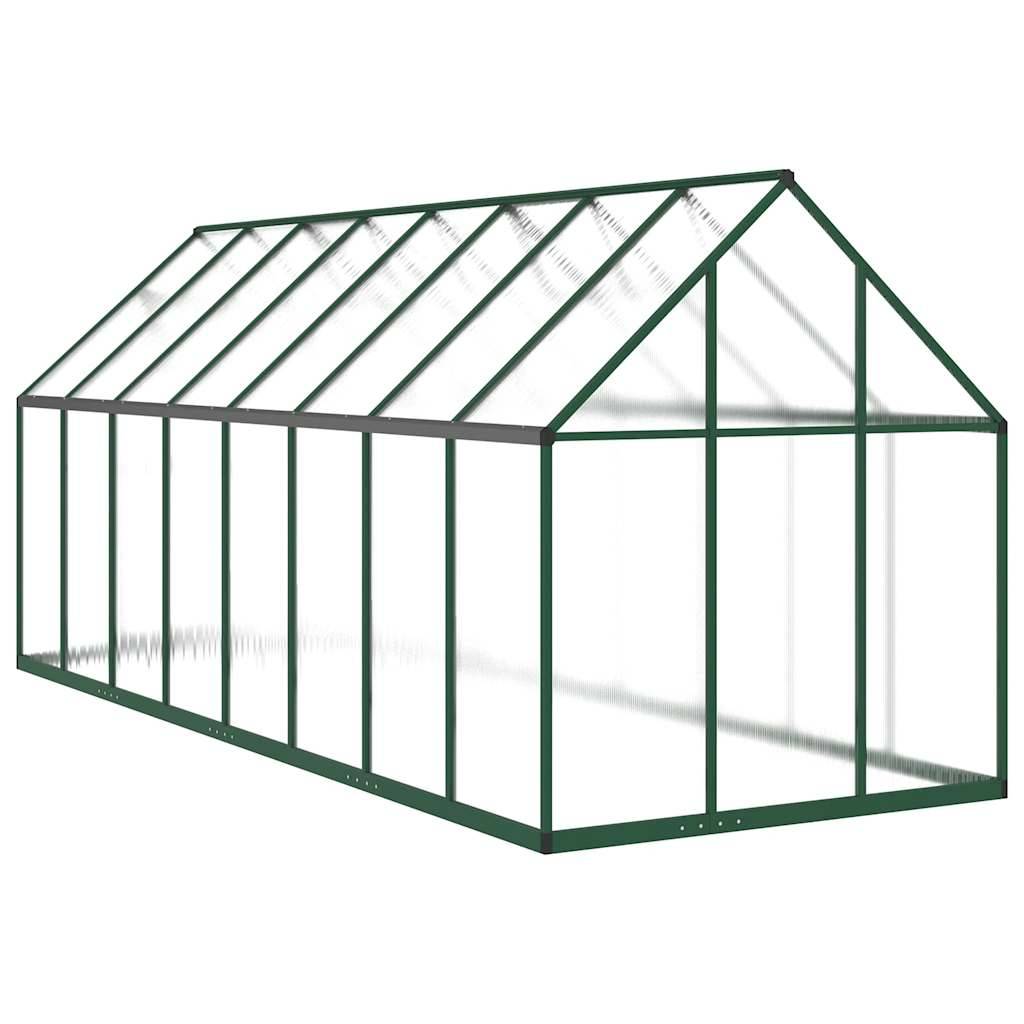 Serre aluminium et polycarbonate vert 445 x 169 x 195 cm - PANGIVO - Image 5