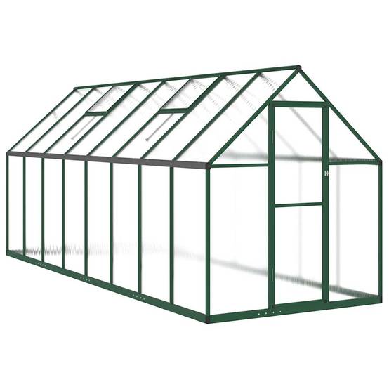 Serre aluminium et polycarbonate vert 445 x 169 x 195 cm - PANGIVO - Image 2