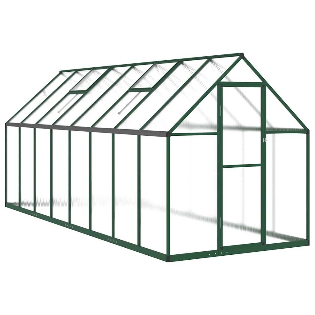 Serre aluminium et polycarbonate vert 445 x 169 x 195 cm - PANGIVO - Image 2