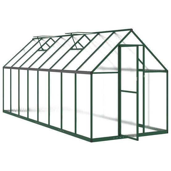 Serre aluminium et polycarbonate vert 445 x 169 x 195 cm - PANGIVO - Image 6