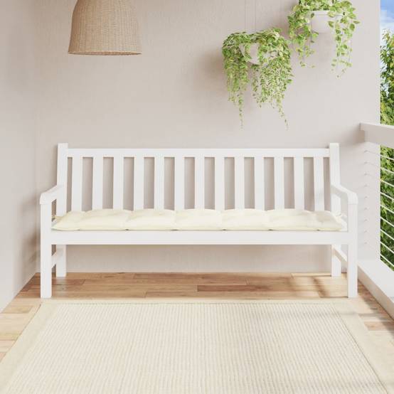 Coussin de banc de jardin crème 180x50x7 cm tissu oxford P118 - Image 2