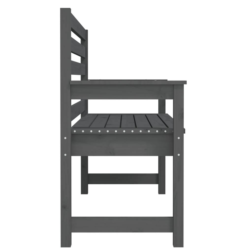 Helloshop26 - Banc de jardin meuble de patio d'extérieur terrasse gris 109x48x91,5 cm bois massif de pin - Image 3