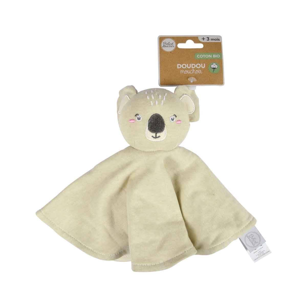 Doudou Mouchoir Bébé "Koala" 31cm Beige - Image 4