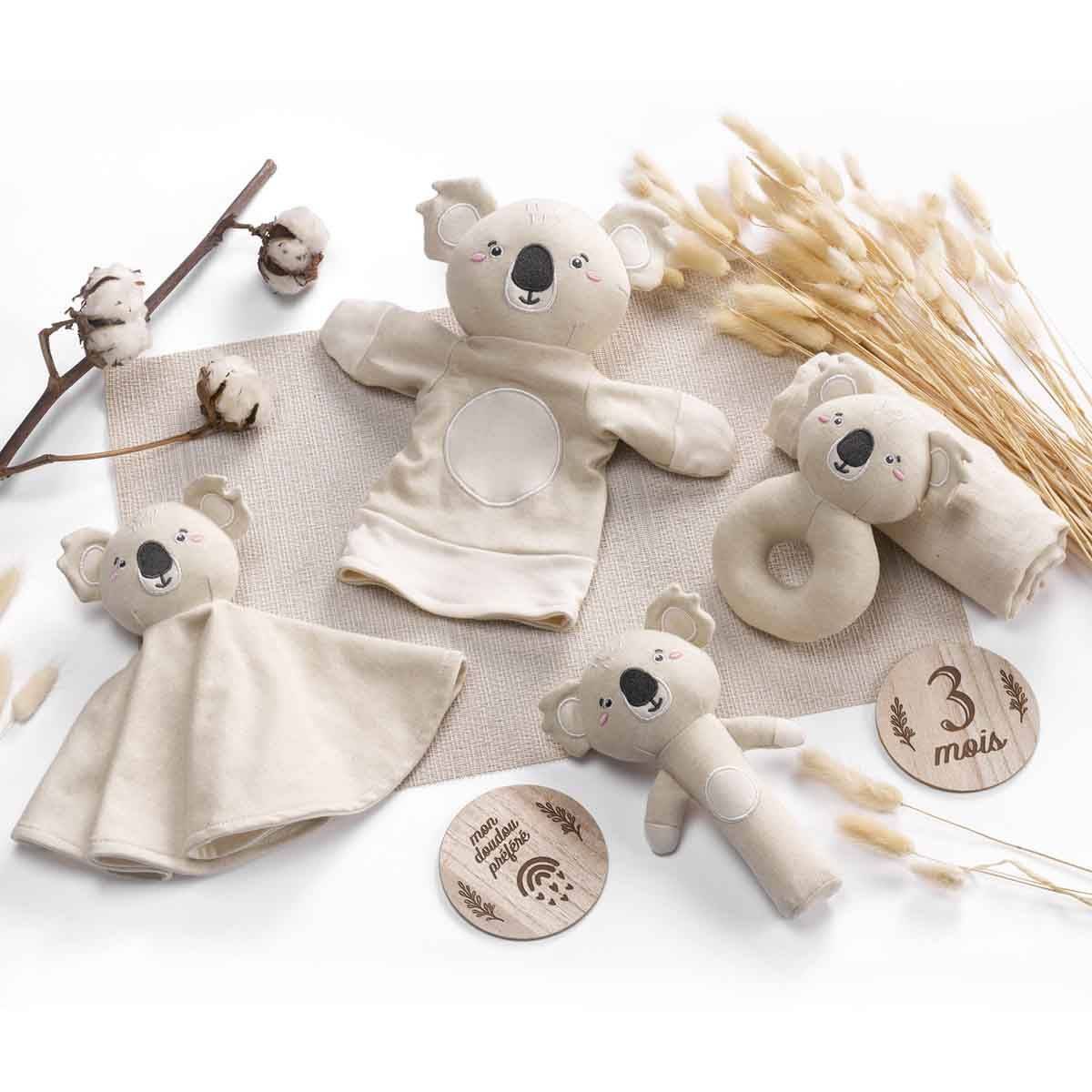 Doudou Mouchoir Bébé "Koala" 31cm Beige - Image 3