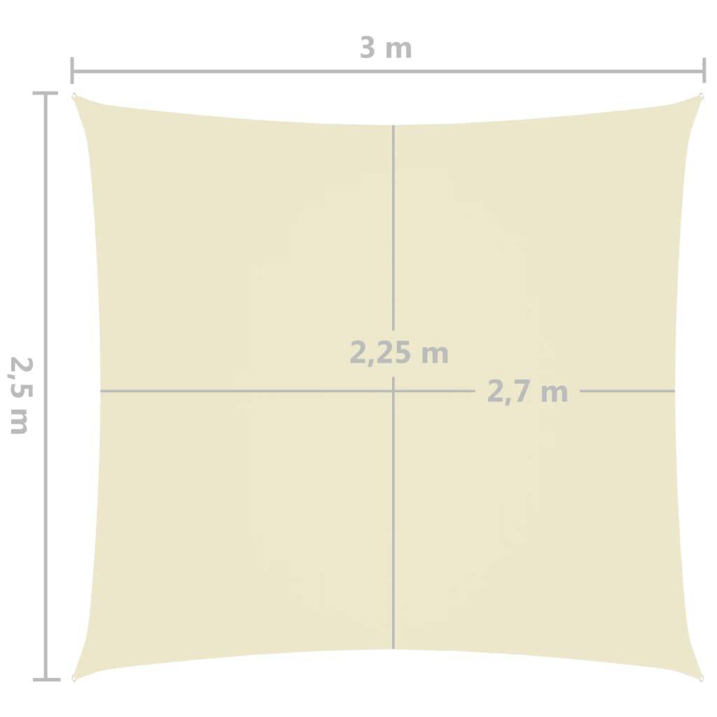 Helloshop26 - Voile toile d'ombrage parasol tissu oxford rectangulaire 2,5 x 3 m crème - Image 6