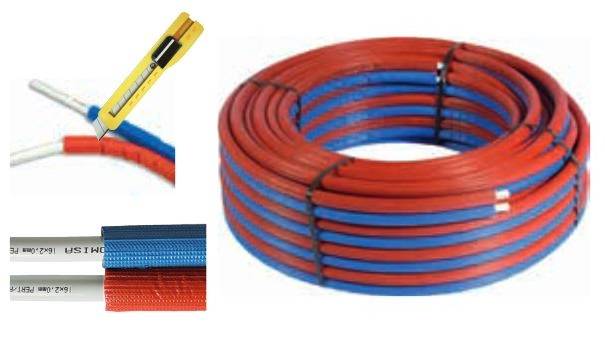 Tube multicouche thermo soudé 16x2mm rouge-bleu - COMISA - 87.80.330