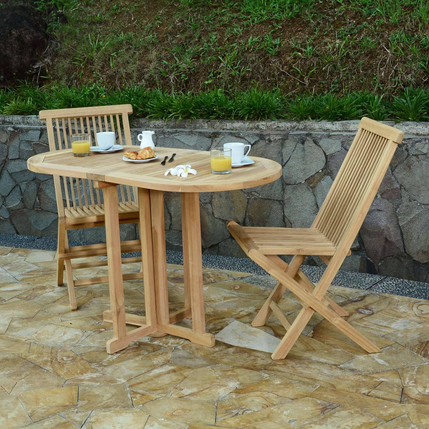 Salon de jardin en teck massif Tahiti, 2 places - TECK'Attitude - Image 2