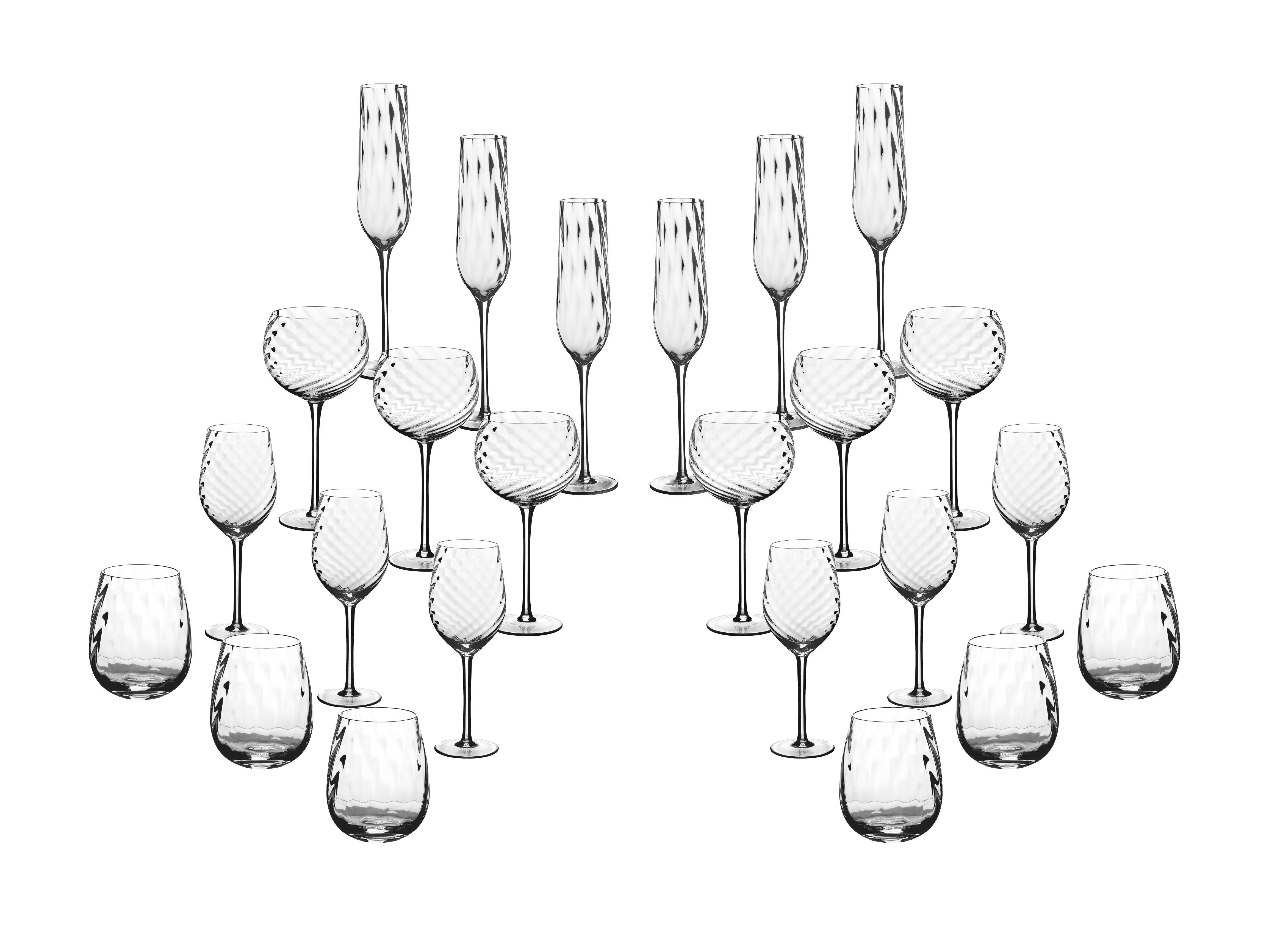 Lot de 24 Set Complet en Cristallin (cristal sans plomb) "STEN", Bjorn
