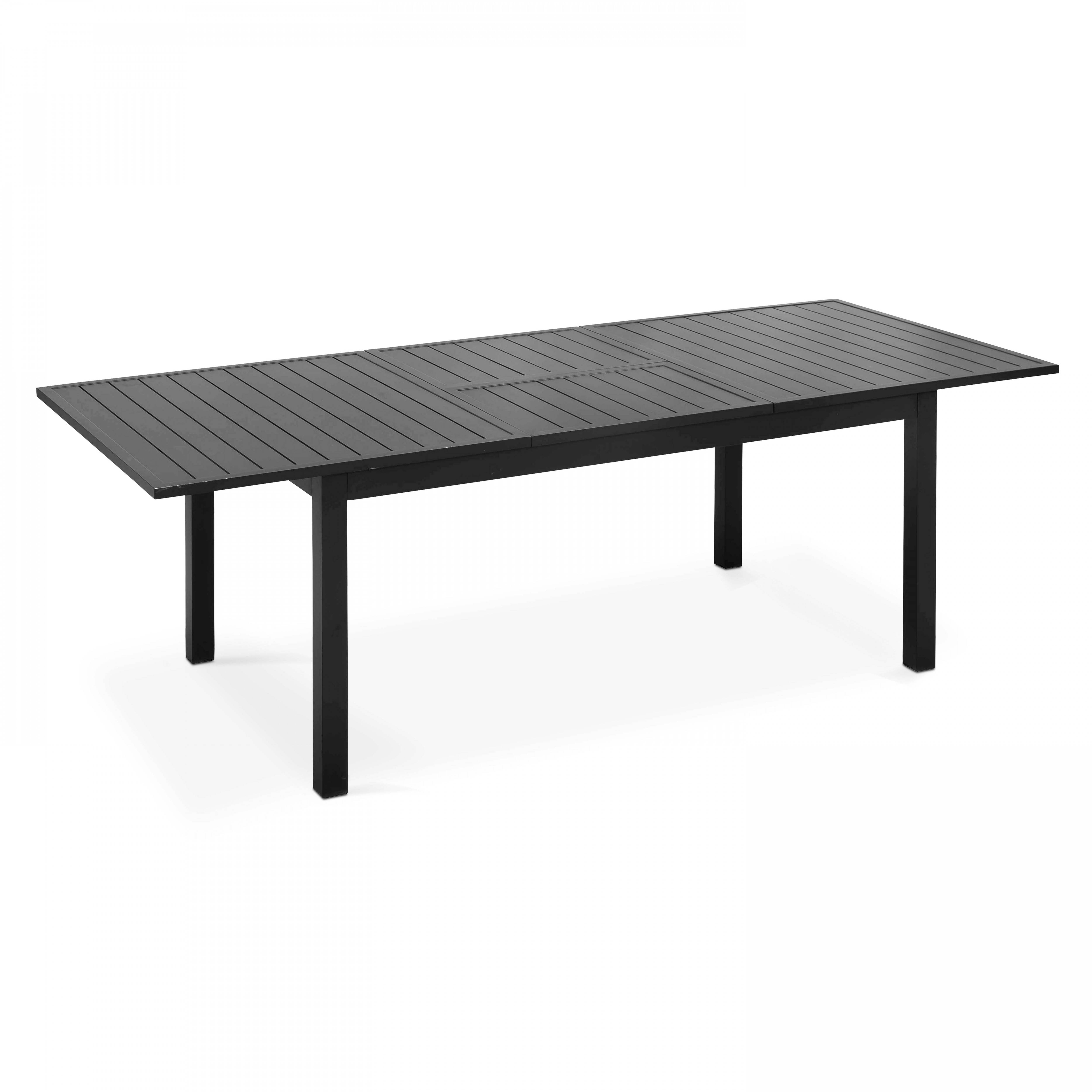 Oviala - Ensemble table de jardin extensible et 8 fauteuils en aluminium noir Butterfly - Oviala - Image 4