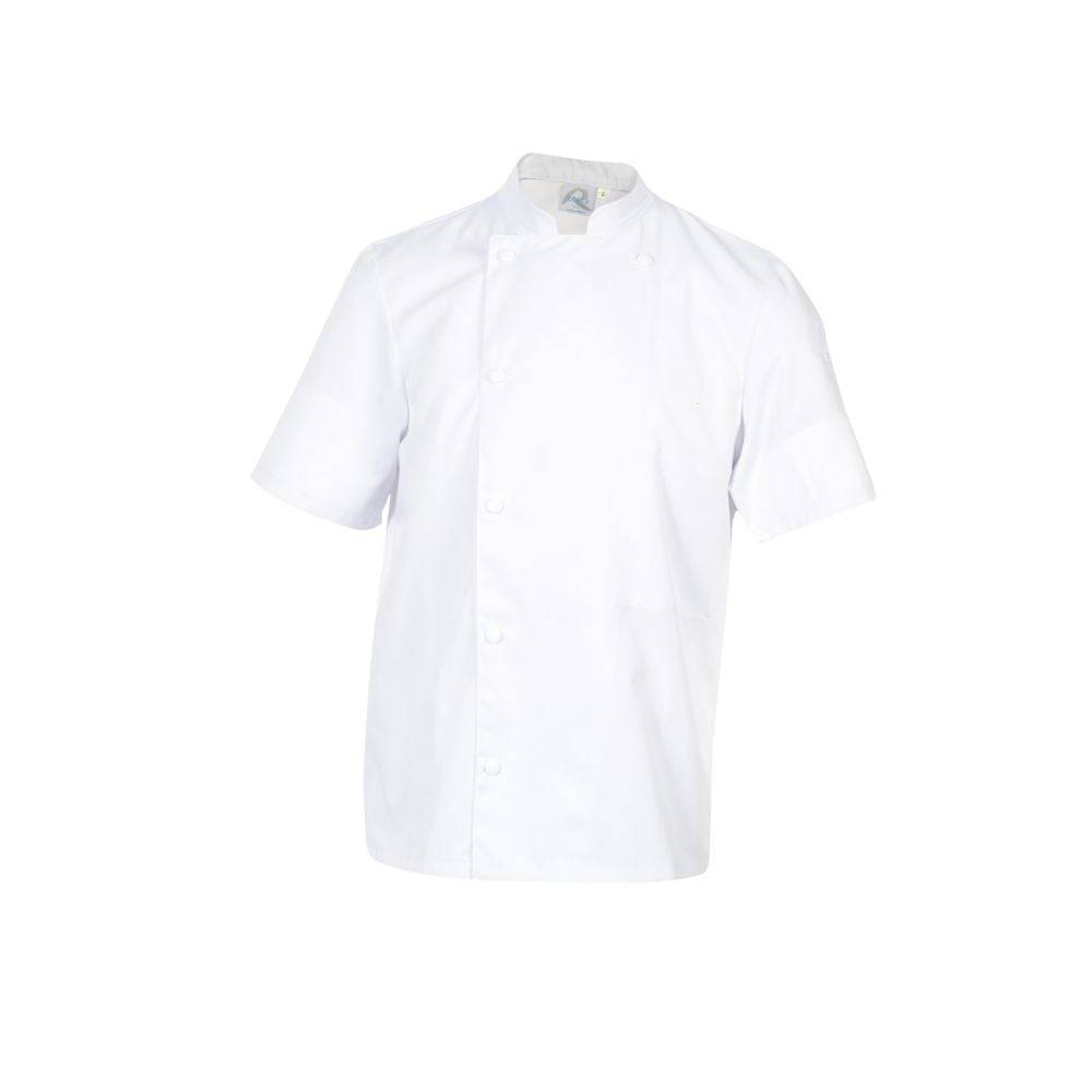 Veste de cuisine mixte manches courtes Robur Madras Blanc S