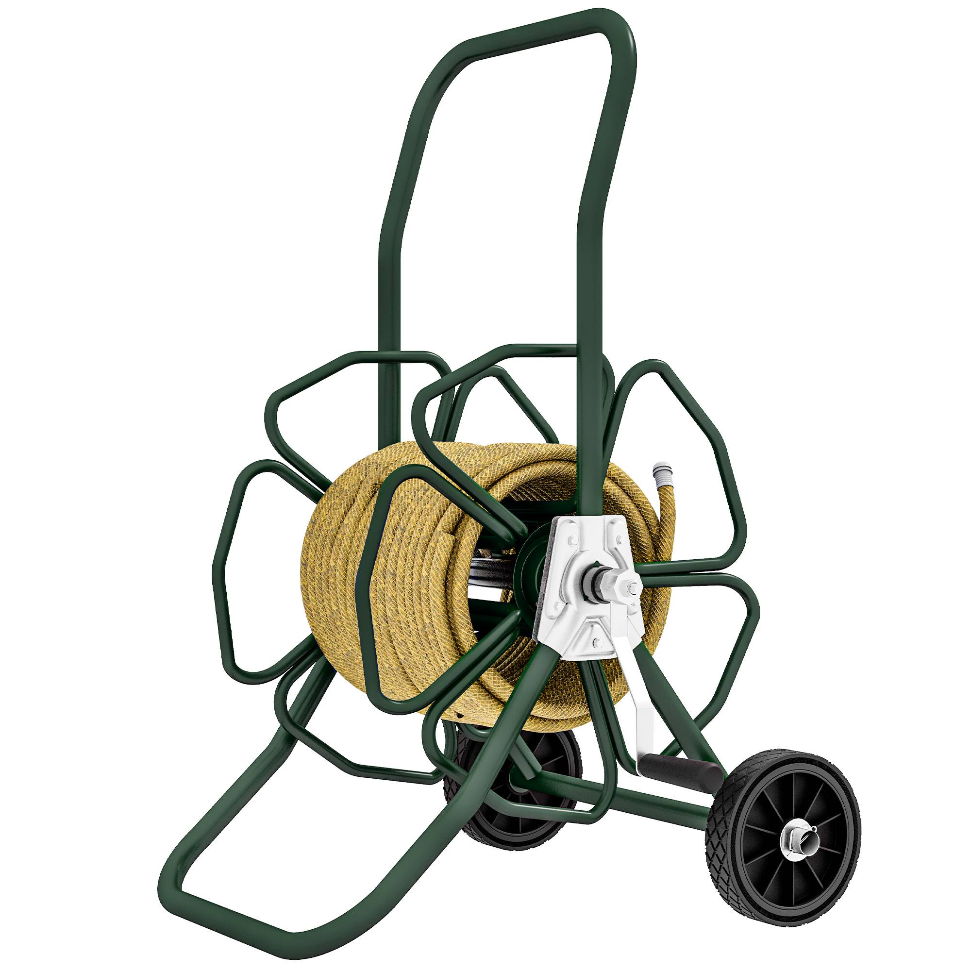 ComfortXL - Dévidoir tuyau d’arrosage métal vert 51,5 x 60,5 x 78,5 cm 30 m sur roues - ComfortXL Outdoor Living - Image 1