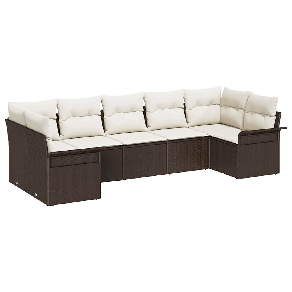 ComfortXL - Salon de Jardin d'Angle 7 Pièces en Polyrotin Modulable pour Extérieur et Patio Marron – ComfortXL Outdoor Living - Image 2