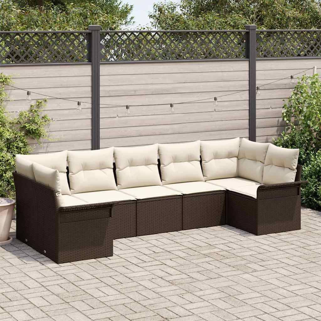ComfortXL - Salon de Jardin d'Angle 7 Pièces en Polyrotin Modulable pour Extérieur et Patio Marron – ComfortXL Outdoor Living - Image 1