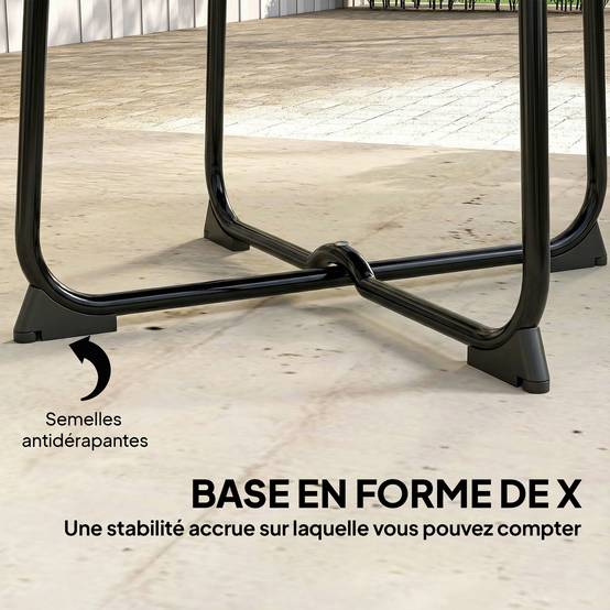 PANGIVO - Table basse de jardin métal noir 50 x 50 x 45.5 cm - PANGIVO - Image 8