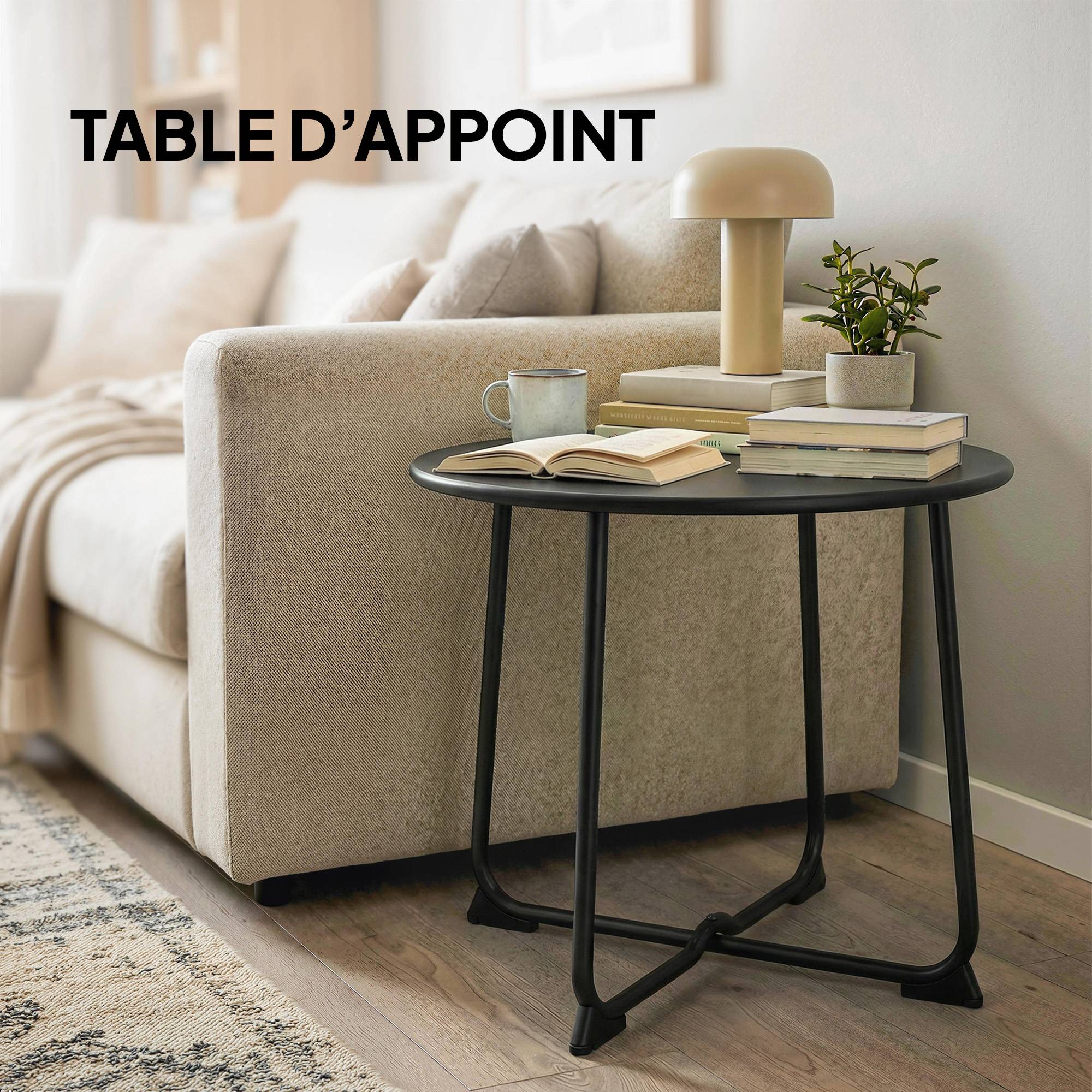 PANGIVO - Table basse de jardin métal noir 50 x 50 x 45.5 cm - PANGIVO - Image 9