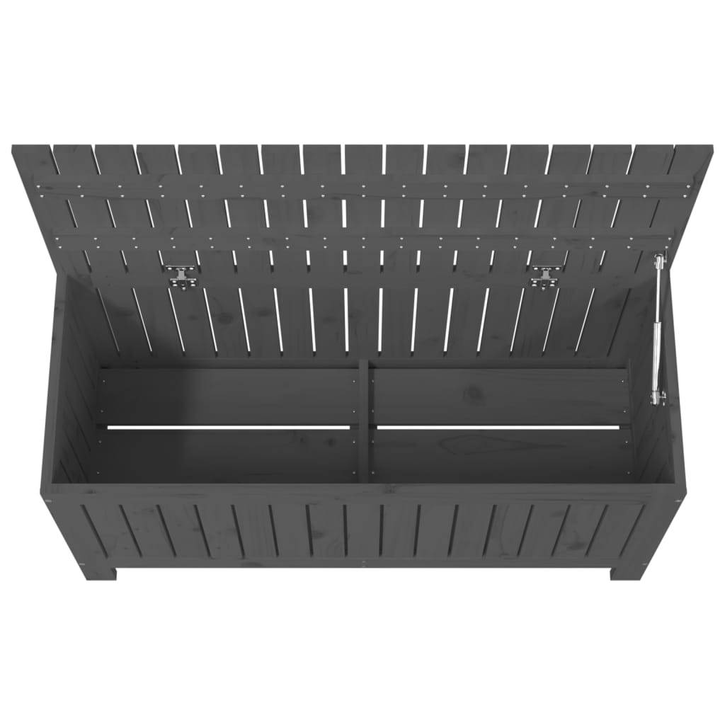 ComfortXL - Coffre de Jardin en Bois de Pin Massif Ventilé avec Vérin à Gaz pour Terrasse Gris 108x42,5x54 cm – ComfortXL Outdoor Living - Image 8