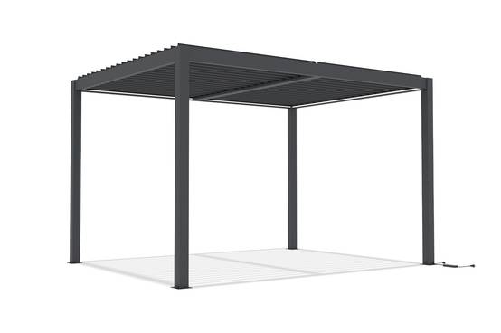 Pergola bioclimatique motorisée 4x3 m autoportée à LED AGOSTA hauteur 250 cm - Aluminium gris - Image 6