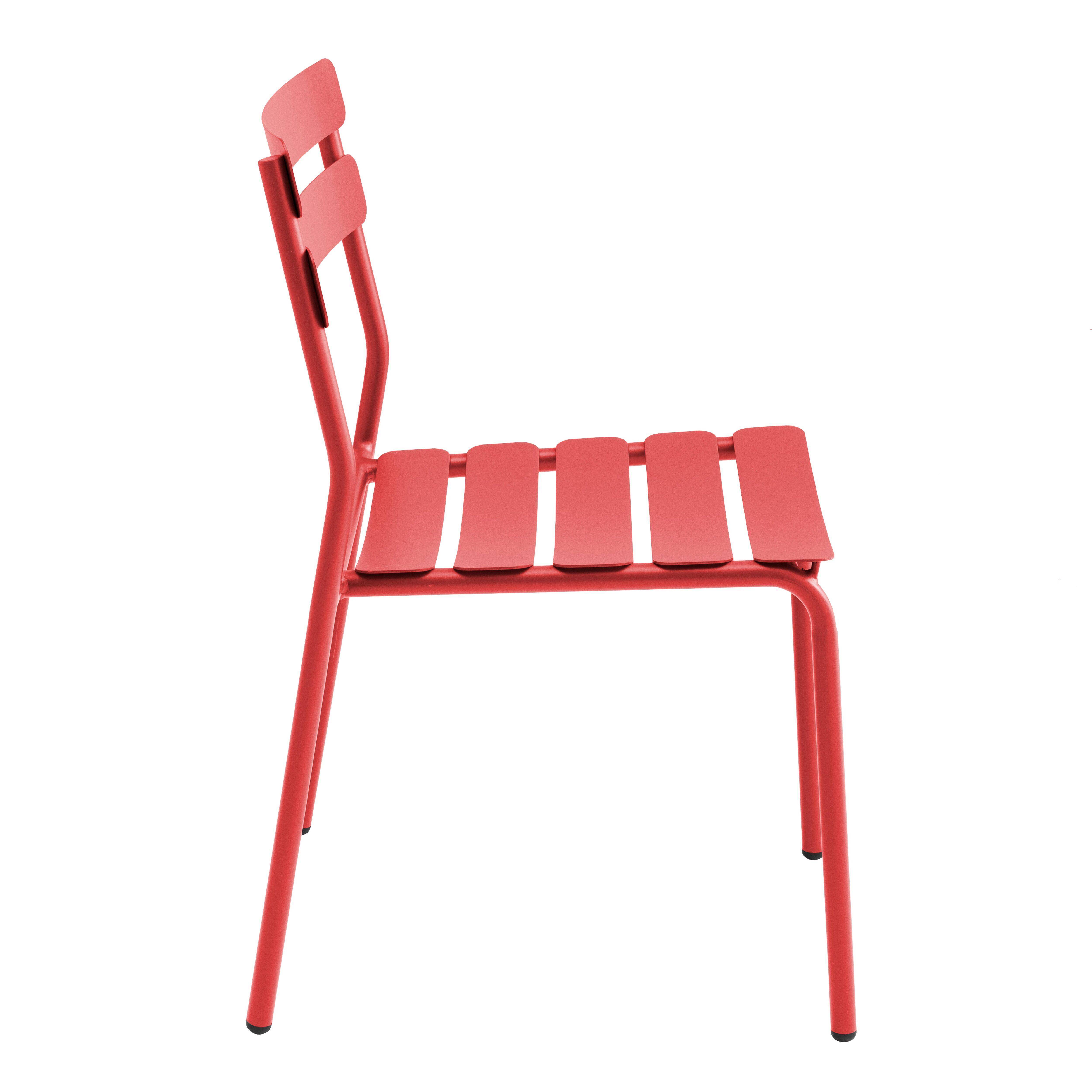 Oviala - Chaise de terrasse en aluminium rouge foncé Almada - Oviala - Image 6