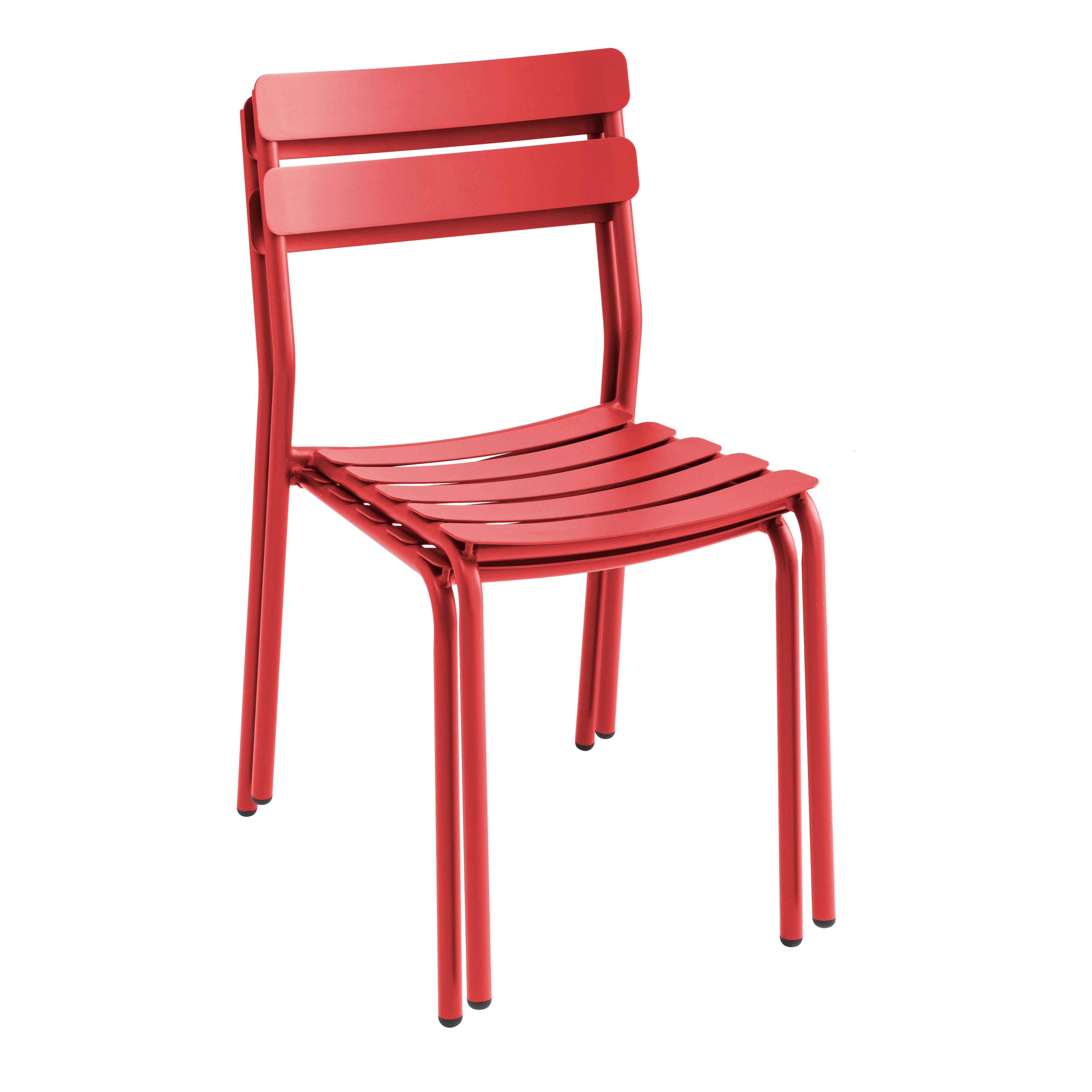 Oviala - Chaise de terrasse en aluminium rouge foncé Almada - Oviala - Image 3
