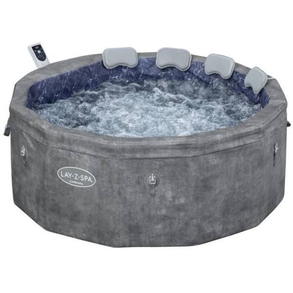 Bestway - Spa gonflable BESTWAY - Lay-Z-Spa Carrara - 140 airjets - 170 x 65 cm - 4 a 6 places - Rond (couverture, cartouche, 4 appuie-tet - Image 3