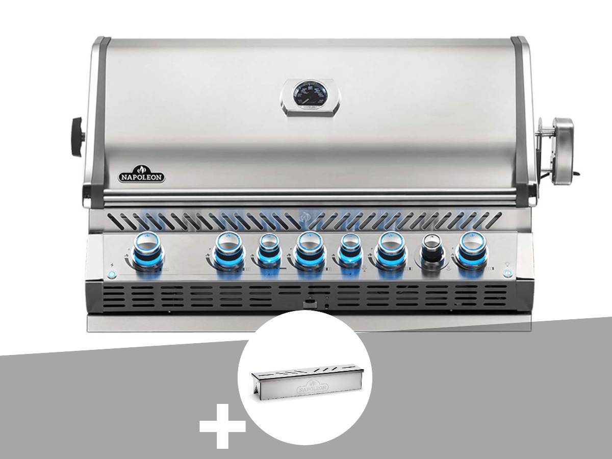 Napoleon - Barbecue gaz encastrable Prestige Pro 665 inox 5 brûleurs + Boîtier de fumage - Napoléon - Image 1